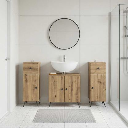 vidaXL 3 Piece Bathroom Cabinet Set BREDA 3 pcs Artisan Oak