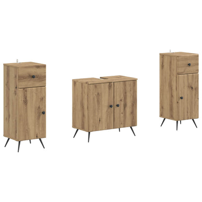 vidaXL 2 Piece Bathroom Cabinet Set BREDA Artisan Oak Engineered Wood