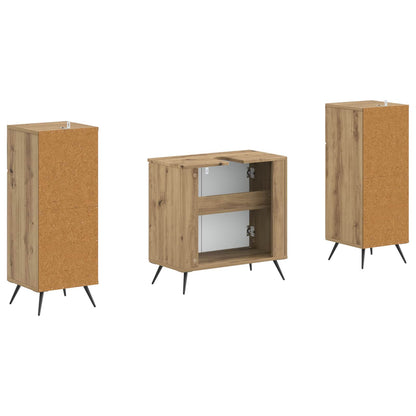 vidaXL 2 Piece Bathroom Cabinet Set BREDA Artisan Oak Engineered Wood