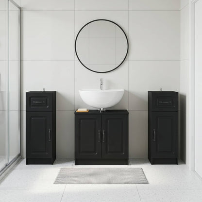 vidaXL 3 Piece Bathroom Cabinet Set UTRECHT 3 pcs Black