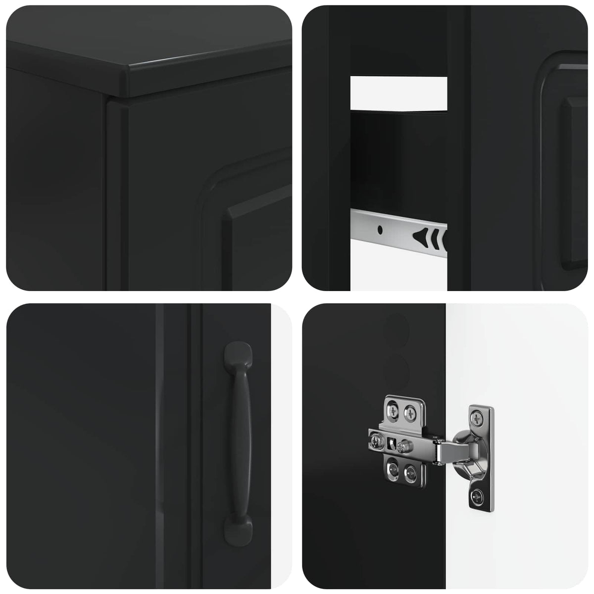 vidaXL 3 Piece Bathroom Cabinet Set UTRECHT 3 pcs Black