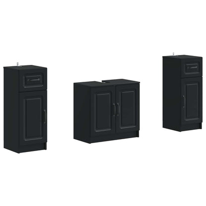 vidaXL 2 Piece Bathroom Cabinet Set UTRECHT Black Engineered Wood