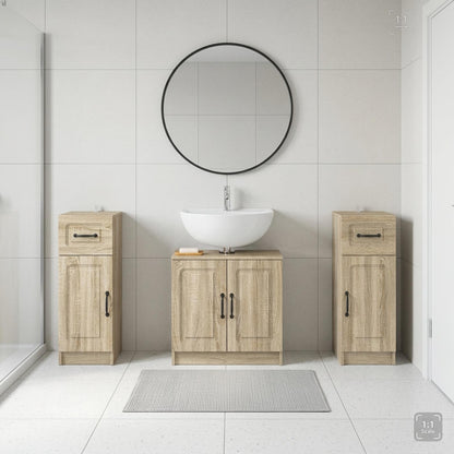 vidaXL 3 Piece Bathroom Cabinet Set UTRECHT 3 pcs Sonoma Oak