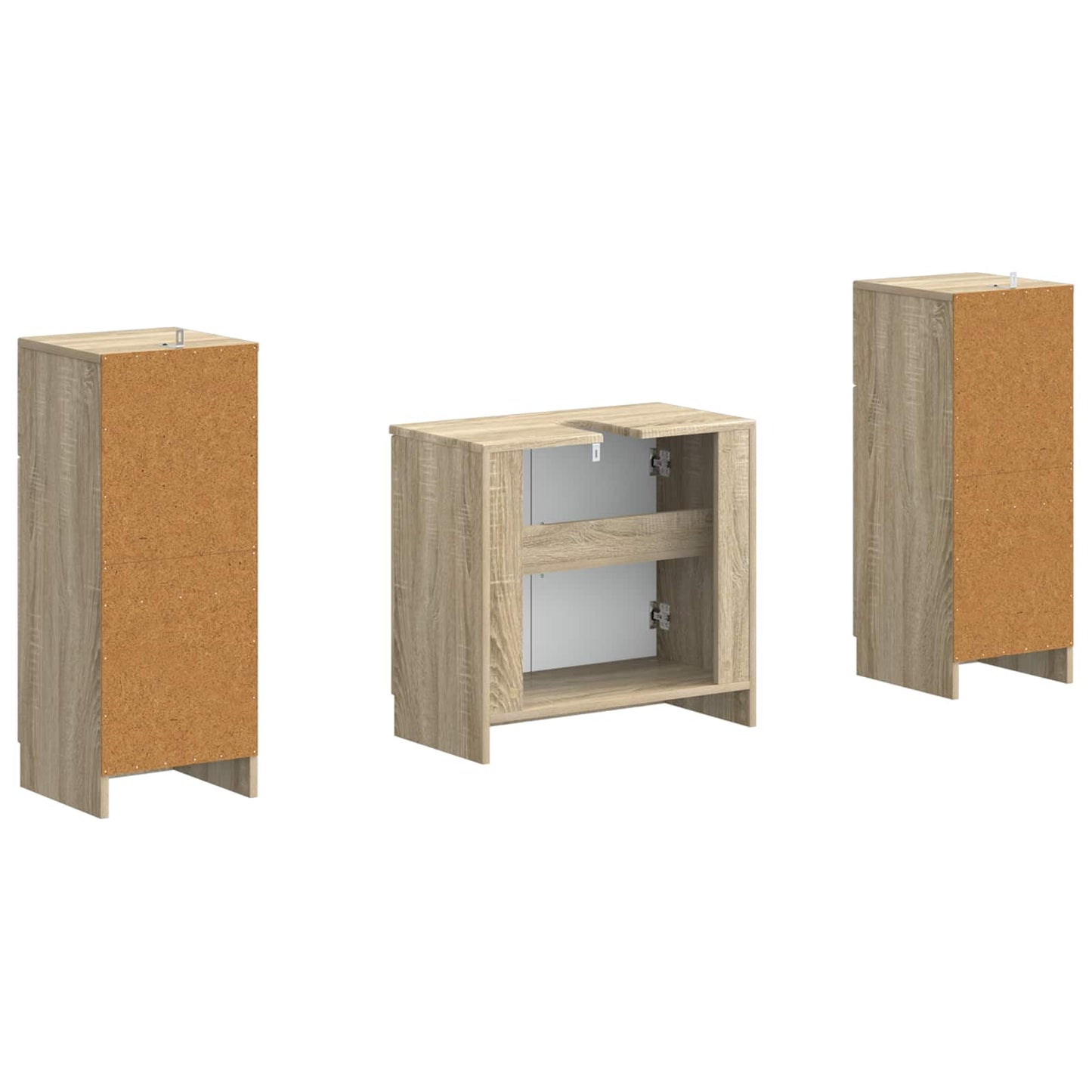vidaXL 2 Piece Bathroom Cabinet Set UTRECHT Sonoma Oak Engineered Wood