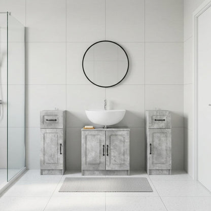 vidaXL 3 Piece Bathroom Cabinet Set UTRECHT 3 pcs Concrete Grey