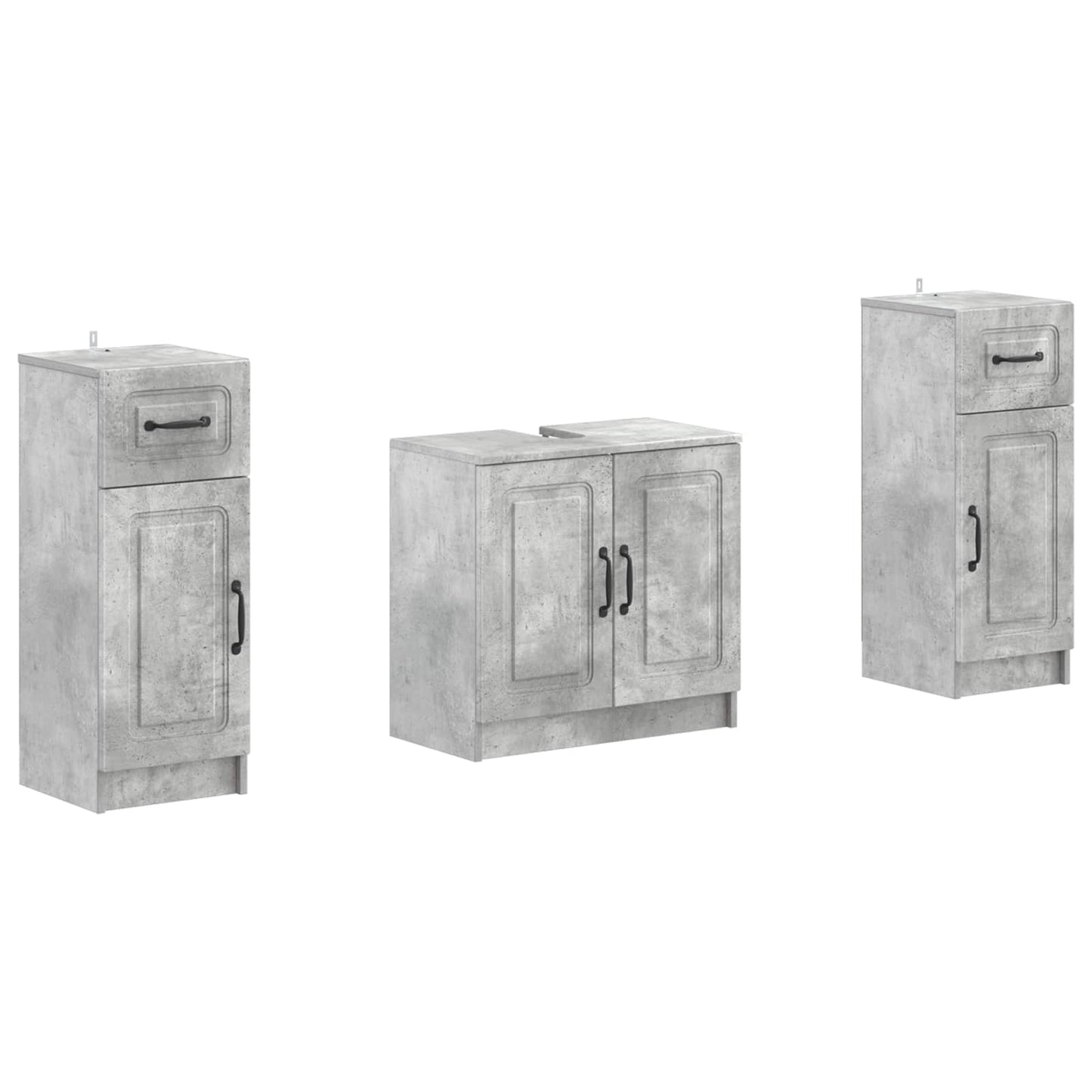 vidaXL 2 Piece Bathroom Cabinet Set UTRECHT Concrete Grey