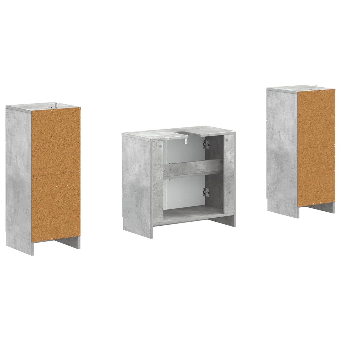 vidaXL 2 Piece Bathroom Cabinet Set UTRECHT Concrete Grey