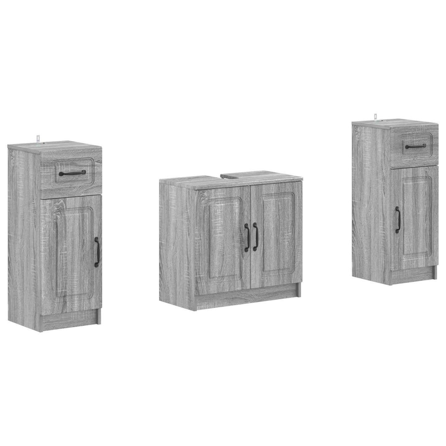 vidaXL 2 Piece Bathroom Cabinet Set UTRECHT Grey Sonoma