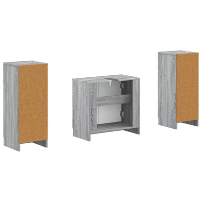 vidaXL 2 Piece Bathroom Cabinet Set UTRECHT Grey Sonoma