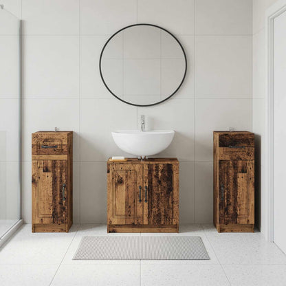 vidaXL 3 Piece Bathroom Cabinet Set UTRECHT 3 pcs Old Wood