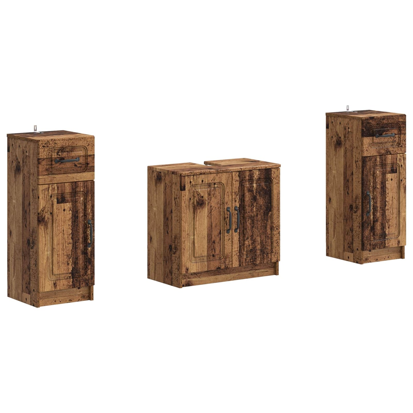 vidaXL 2 Piece Bathroom Cabinet Set UTRECHT Old Wood Engineered Wood