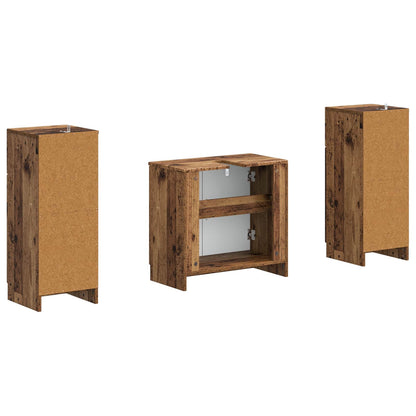 vidaXL 2 Piece Bathroom Cabinet Set UTRECHT Old Wood Engineered Wood