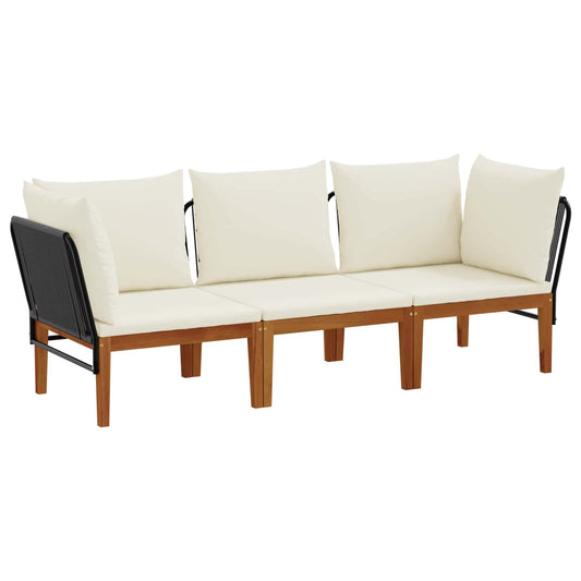 vidaXL 3 pcs Solid Acacia Wood & Rope Natural
