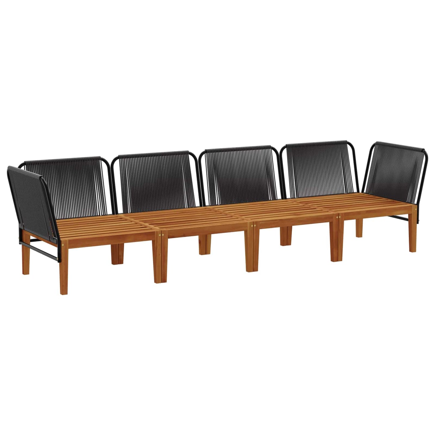 vidaXL 4 pcs Solid Acacia Wood & Rope Natural