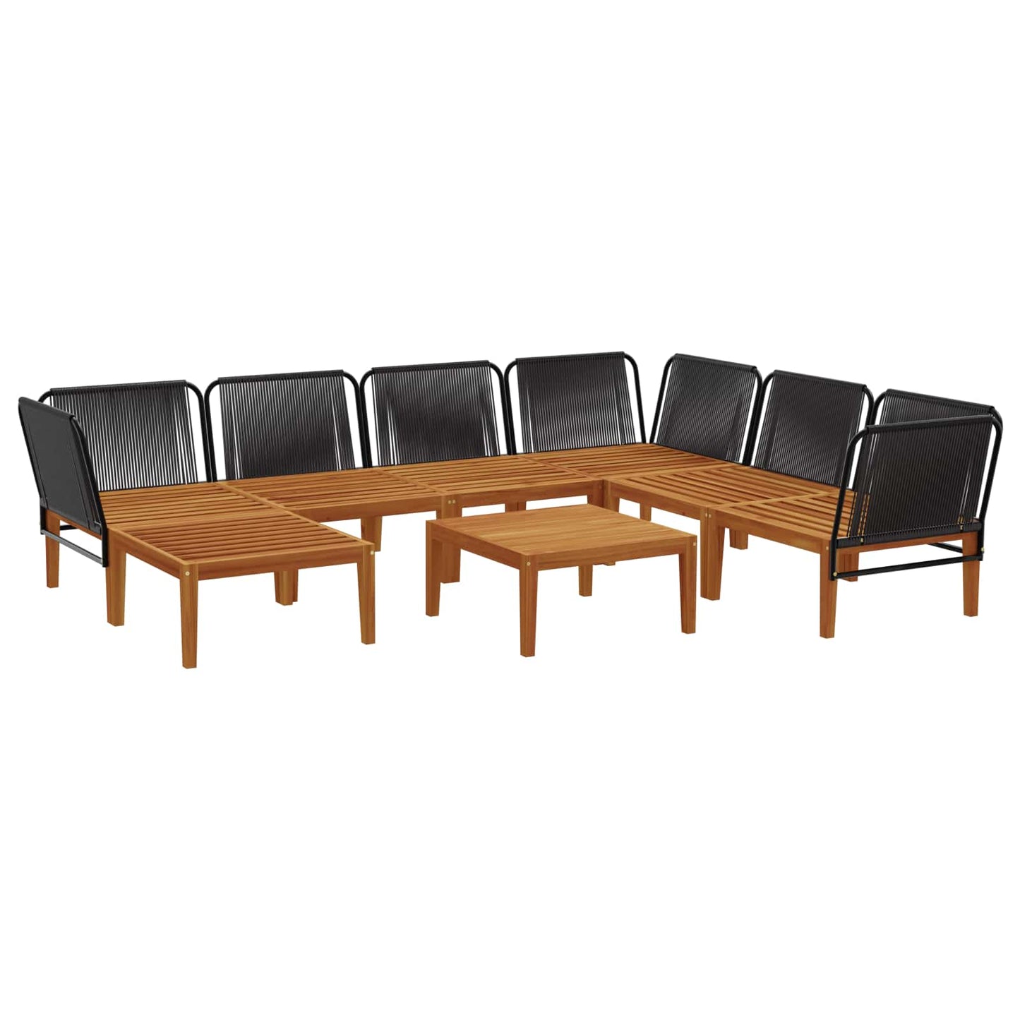 vidaXL 8 pcs Solid Acacia Wood & Rope Natural