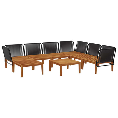 vidaXL 8 pcs Solid Acacia Wood & Rope Natural