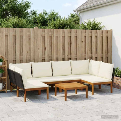 vidaXL 7 pcs Solid Acacia Wood & Rope Natural