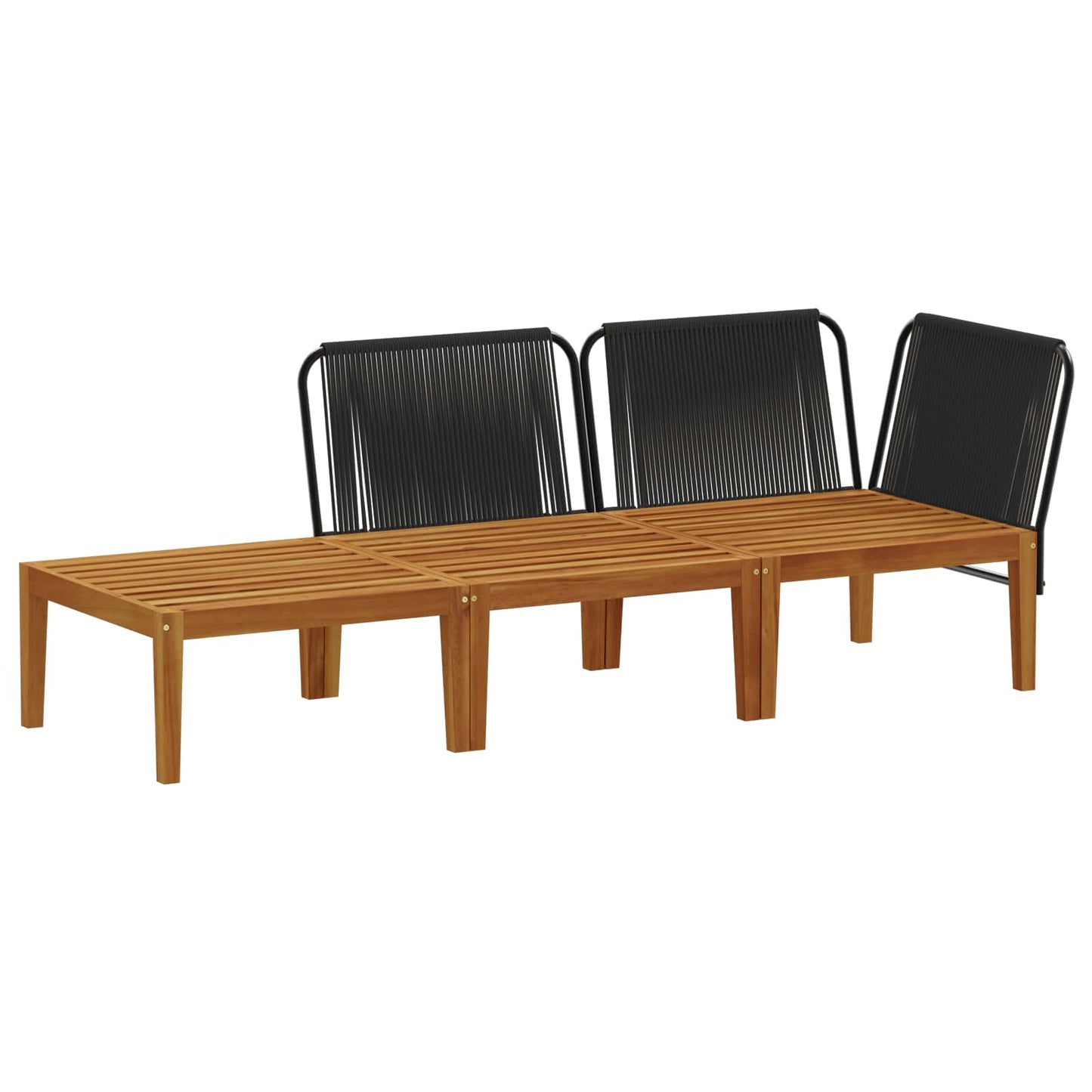 vidaXL 3 pcs Solid Acacia Wood & Rope Natural