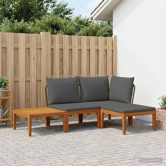 vidaXL 4 pcs Solid Acacia Wood & Rope Natural