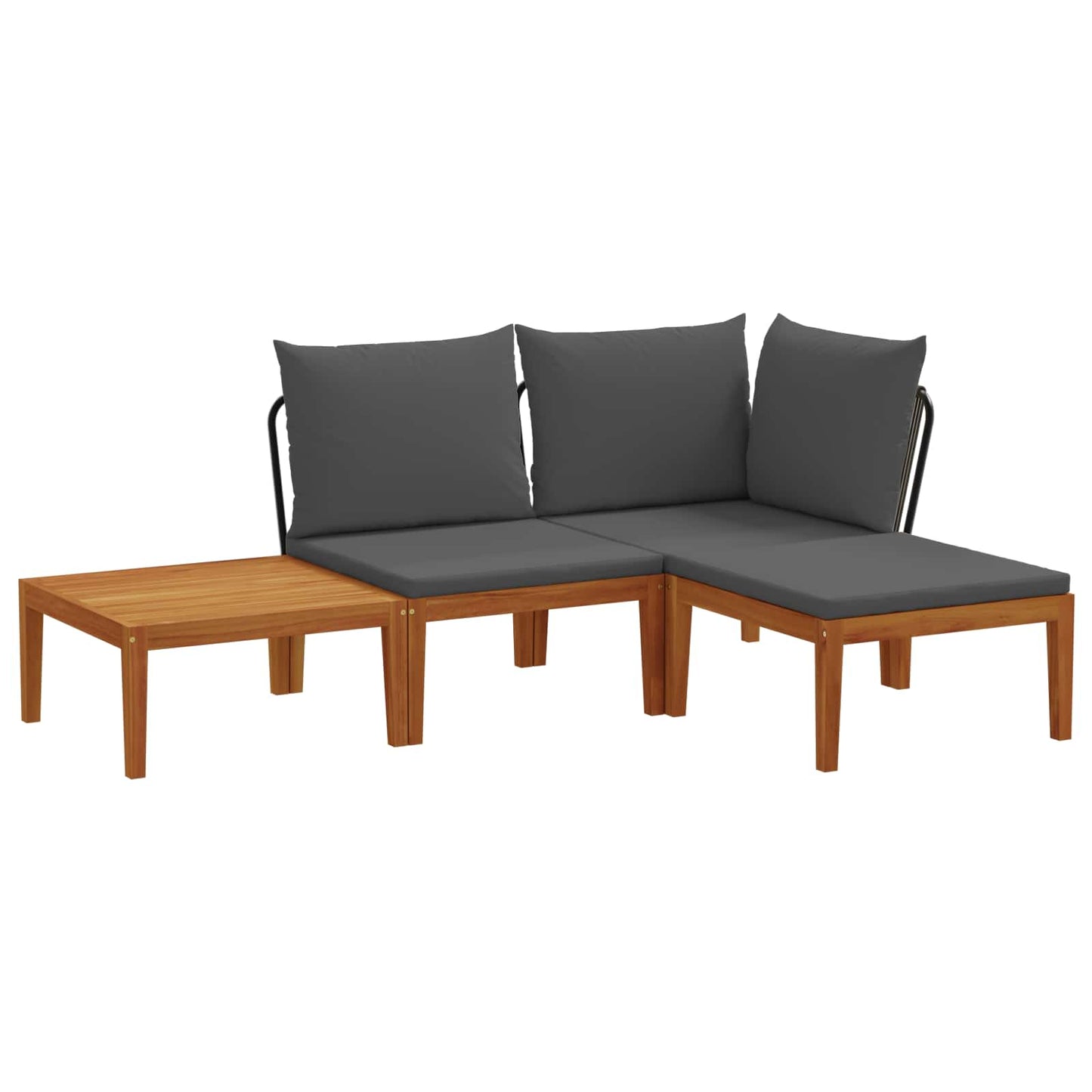 vidaXL 4 pcs Solid Acacia Wood & Rope Natural