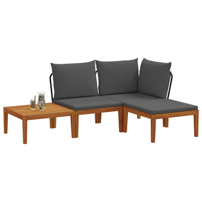 vidaXL 4 pcs Solid Acacia Wood & Rope Natural