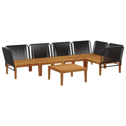 vidaXL 6 pcs Solid Acacia Wood & Rope Natural