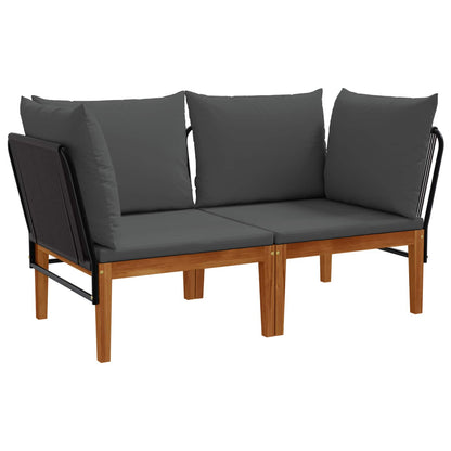 vidaXL 2 pcs Solid Acacia Wood & Rope Natural