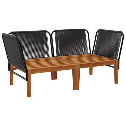 vidaXL 2 pcs Solid Acacia Wood & Rope Natural