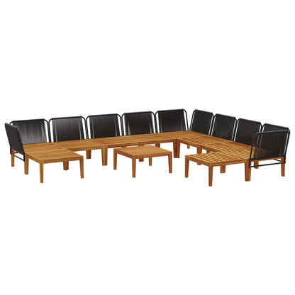 vidaXL 11 pcs Solid Acacia Wood & Rope Natural