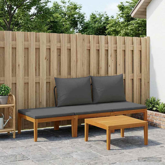 vidaXL 4 pcs Solid Acacia Wood & Rope Natural