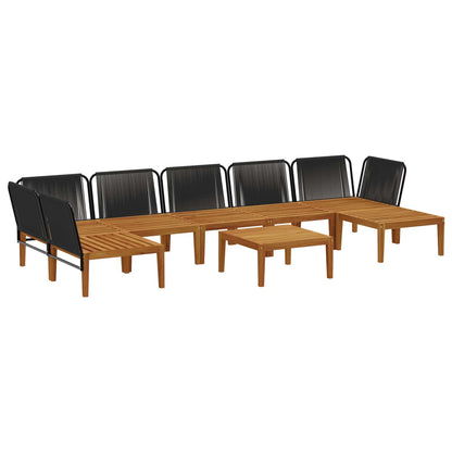 vidaXL 8 pcs Solid Acacia Wood & Rope Natural