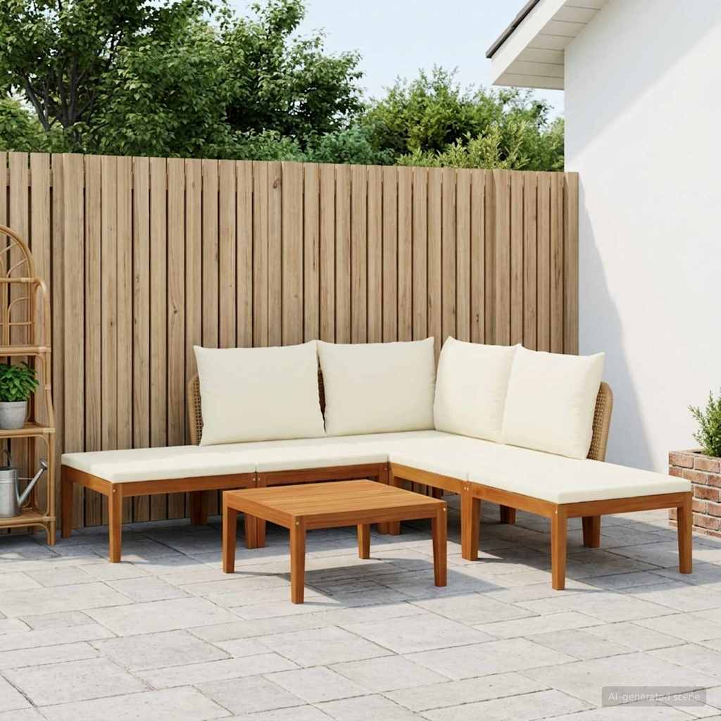 vidaXL 6 pcs Solid Acacia Wood & Rope Natural