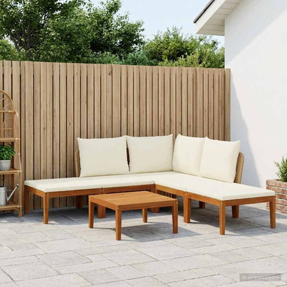 vidaXL 6 pcs Solid Acacia Wood & Rope Natural