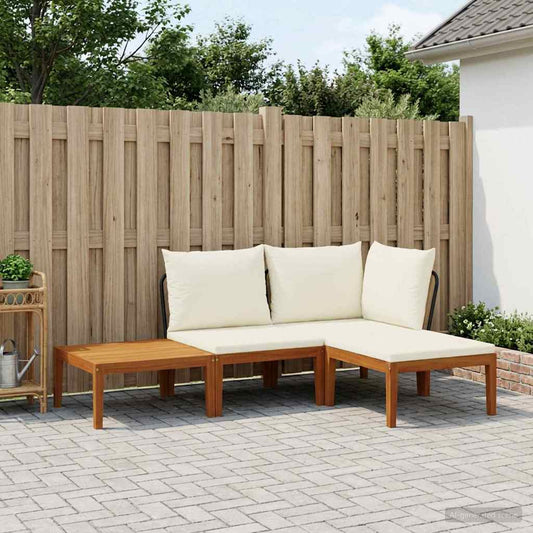 vidaXL 4 pcs Solid Acacia Wood & Rope Natural