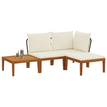 vidaXL 4 pcs Solid Acacia Wood & Rope Natural