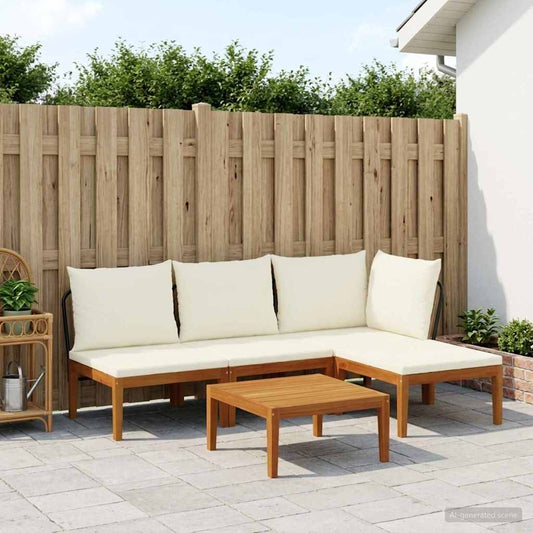 vidaXL 5 pcs Solid Acacia Wood & Rope Natural