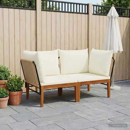 vidaXL 2 pcs Solid Acacia Wood & Rope Natural