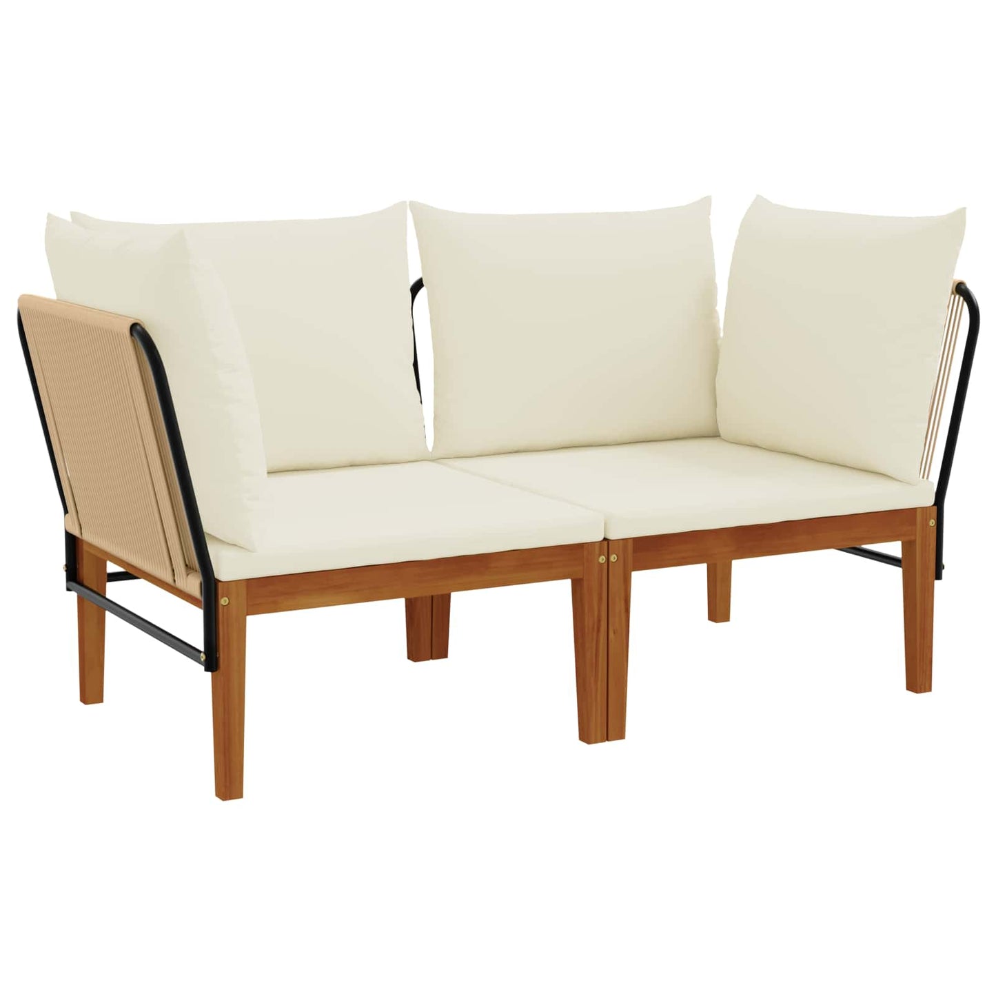 vidaXL 2 pcs Solid Acacia Wood & Rope Natural