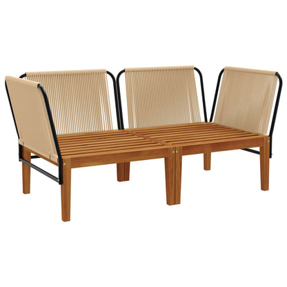 vidaXL 2 pcs Solid Acacia Wood & Rope Natural