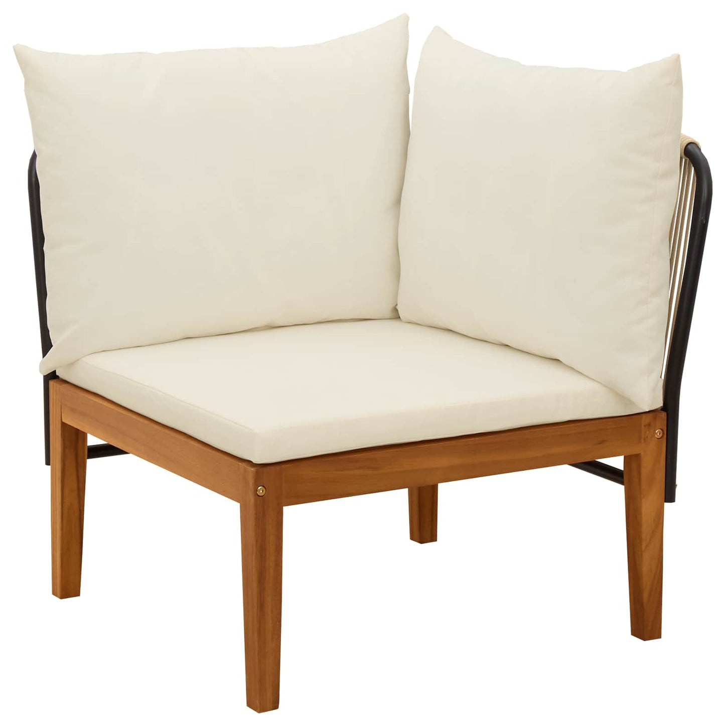 vidaXL 2 pcs Solid Acacia Wood & Rope Natural