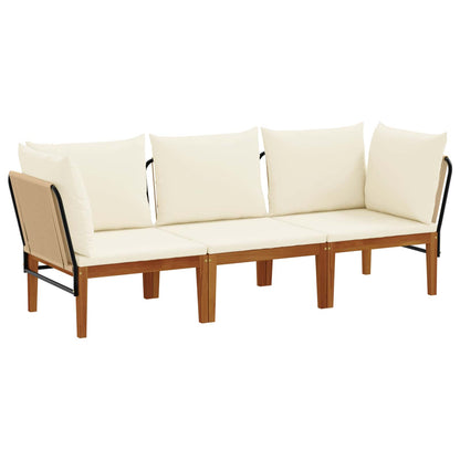 vidaXL 3 pcs Solid Acacia Wood & Rope Natural