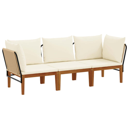 vidaXL 3 pcs Solid Acacia Wood & Rope Natural