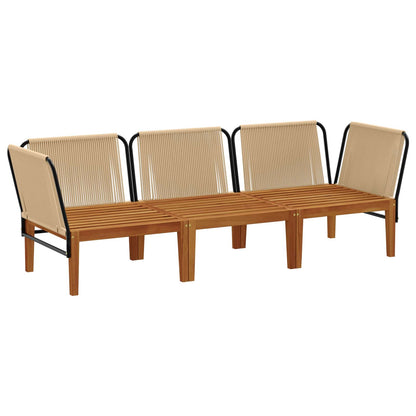 vidaXL 3 pcs Solid Acacia Wood & Rope Natural