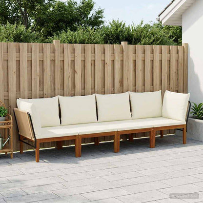 vidaXL 4 pcs Solid Acacia Wood & Rope Natural