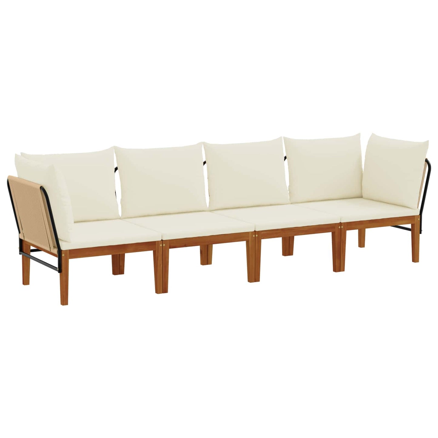 vidaXL 4 pcs Solid Acacia Wood & Rope Natural
