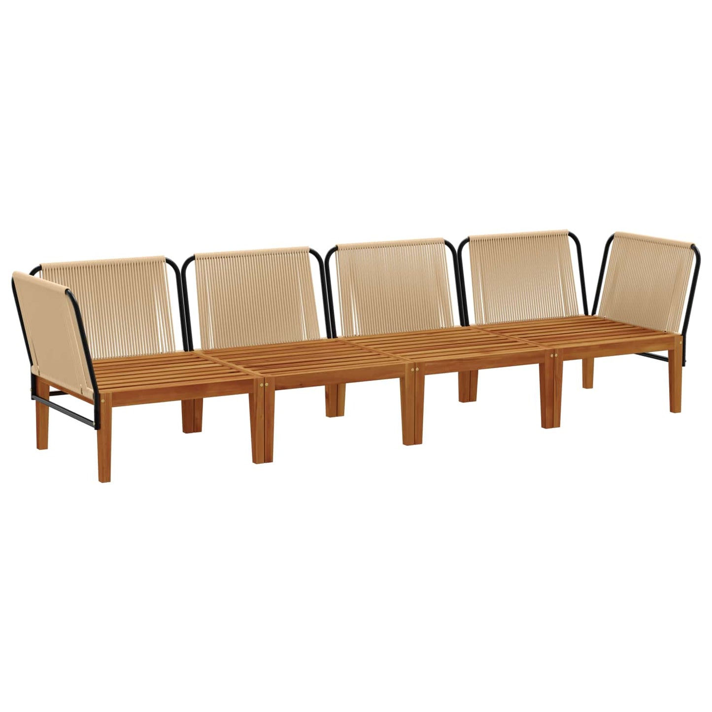 vidaXL 4 pcs Solid Acacia Wood & Rope Natural