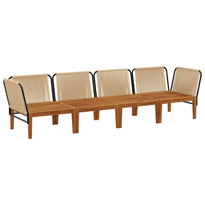 vidaXL 4 pcs Solid Acacia Wood & Rope Natural