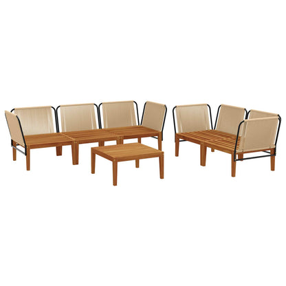 vidaXL 6 pcs Solid Acacia Wood & Rope Natural
