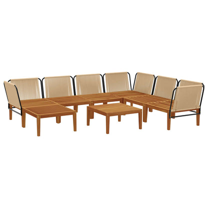 vidaXL 8 pcs Solid Acacia Wood & Rope Natural