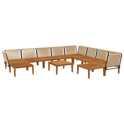 vidaXL 11 pcs Solid Acacia Wood & Rope Natural